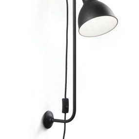 Applique murale ID-SHOWER AP1 E27 LED métal blanc mat noir interrupteur tissu lampe réglable mur moderne