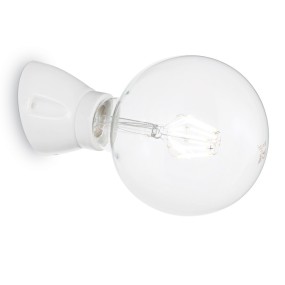 Applique ID-WINERY AP1 E27 LED ceramica smaltata bianca nera lampada parete inclinata classica moderna