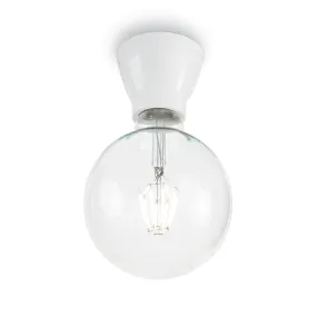 Plafoniera ID-WINERY PL1 E27 LED ceramica smaltata bianca nera lampada soffitto classica moderna