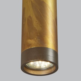Suspension GB-LOLA 929 27 GU10 10W LED 45H laiton oxydé vieilli goutte cylindre classique vintage intérieur rustique