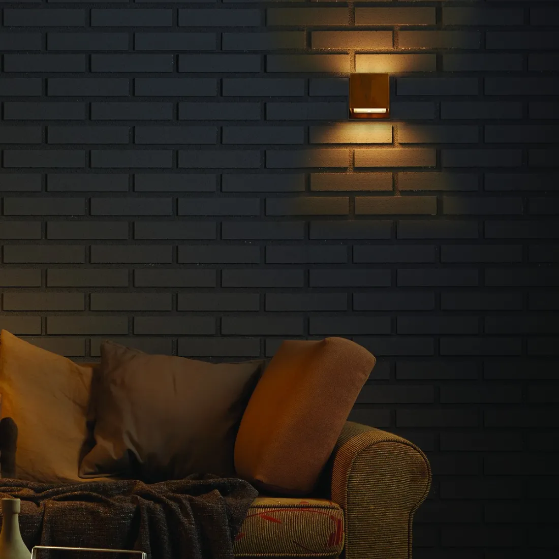 Applique GB-LOLA 929 41 G9 Led ottone invecchiato cubo lampada parete biemissione interno