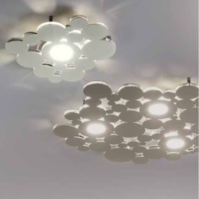 Plafonnier CO-BOLLE 755 30 PA 17W LED 1500LM 3000 ° K dimmable métal blanc sable gris lampe plafond intérieur moderne