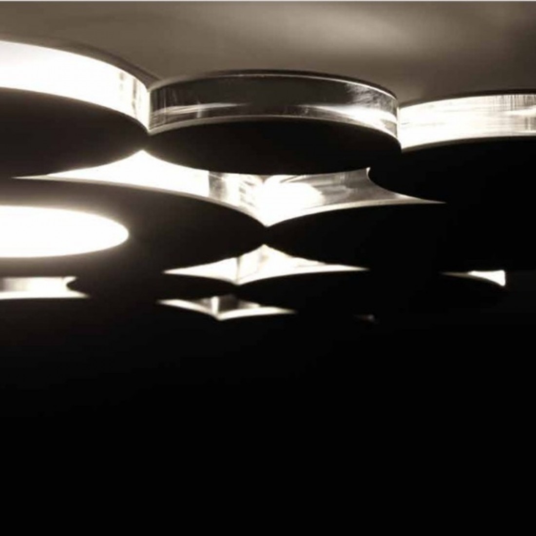 Plafoniera CO-BOLLE 755 30 PA 17W LED 1500LM 3000°K dimmerabile metallo bianco sabbia grigio lampada soffitto moderna interno