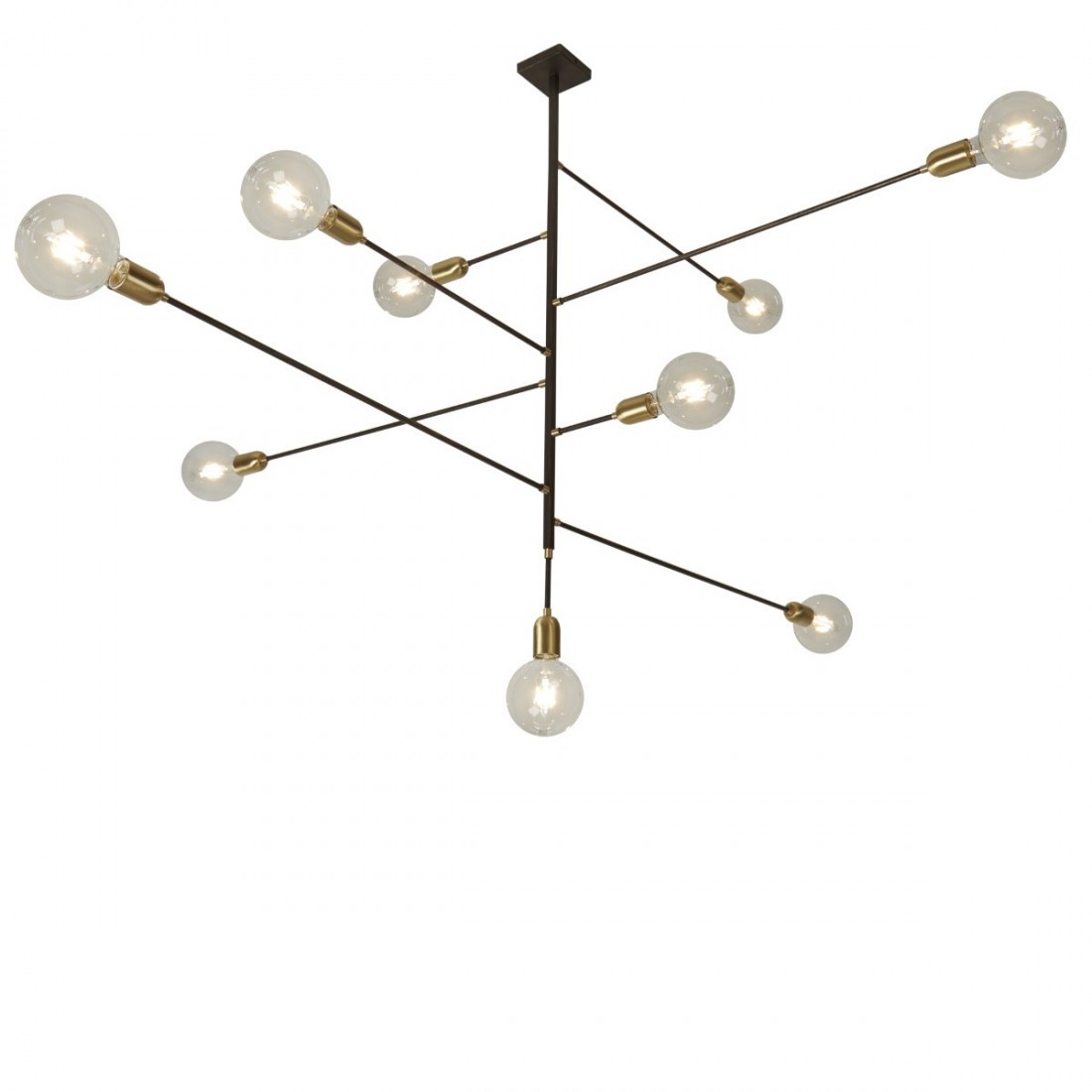 Lampadario GB-AGO' 103 19 E27 LED ottone metallo marrone avorio sospensione rustica classica multiluce interno