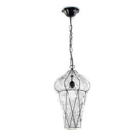 Suspension SY-TIEPOLO 1443 24 E27 LED acier inoxydable verre soufflé classique Murano lustre artisanal à l'intérieur