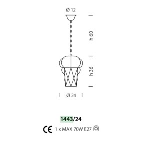 Sospensione TIEPOLO 1443 24 Sylcom