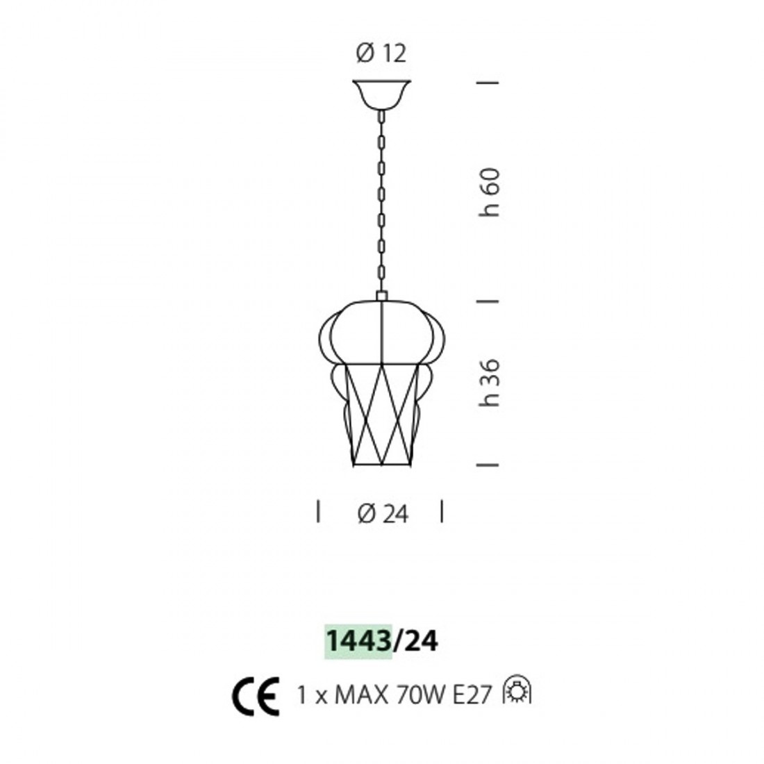 Sospensione TIEPOLO 1443 24 Sylcom