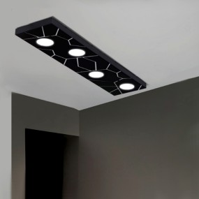 CO-STREET SYSTEM 873 80PA 9W GX53 plafonnier LED métal sable noir blanc gris lampe plafond intérieur rectangulaire