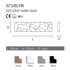 Plafoniera STREET SYSTEM 873 80PA Cattaneo illuminazione