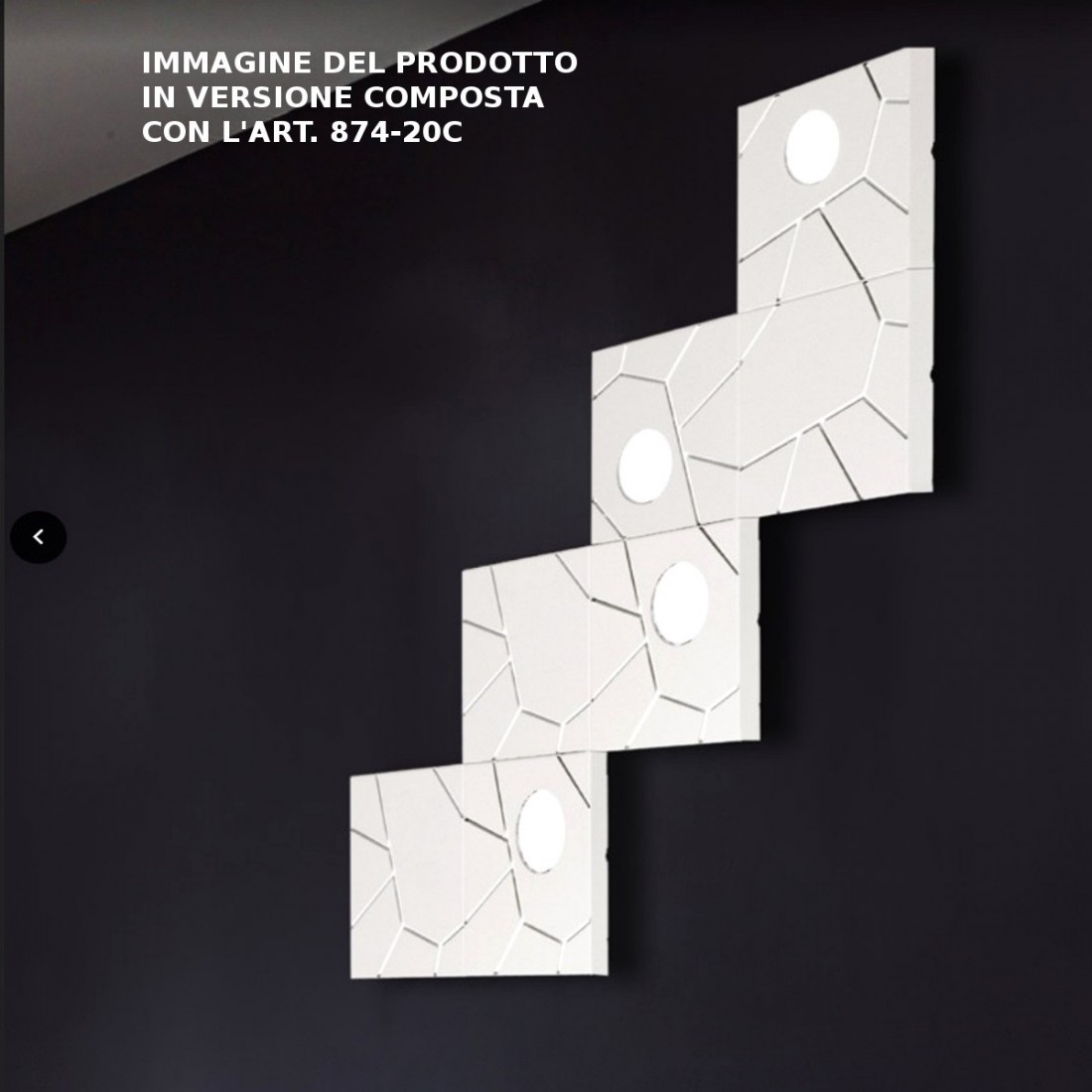 CO-STREET SYSTEM applique murale 873 20PA 9W GX53 applique murale en métal peint à LED plafond modulaire intérieur carré moderne