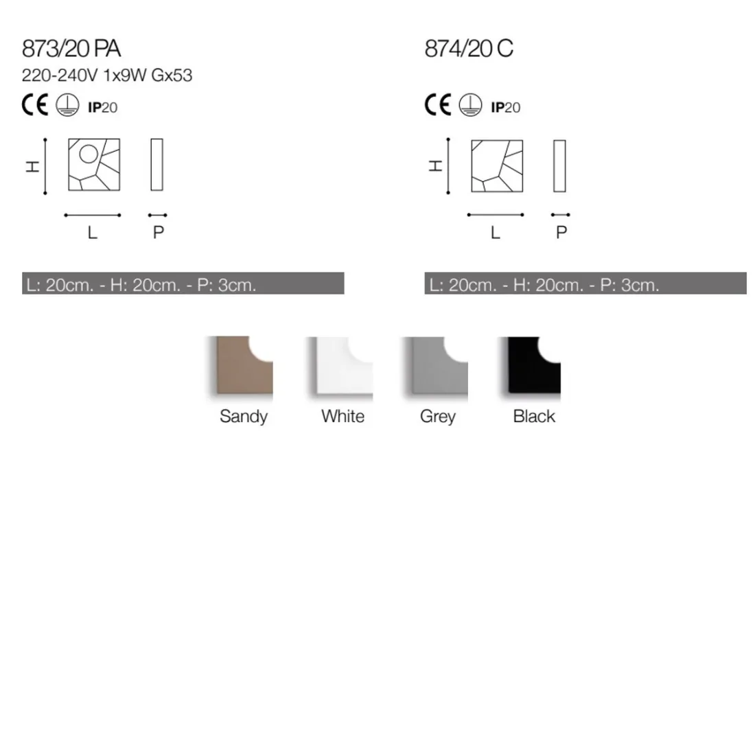 Applique STREET SYSTEM 873 874 6 elementi Cattaneo illuminazione