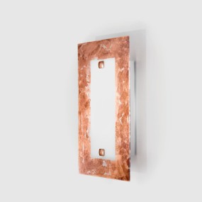Aplique de pared SV-BASIC STYLE E27 LED lámpara de pared rectangular de cristal decorado hoja interior