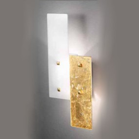 SV-BOOGIE STYLE 4105 E27 LED Wandleuchte 50X24CM Glas Blattgold Silber Kupfer Lampe Wand Decke Indoor