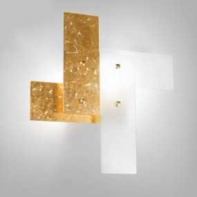 Applique ou plafonnier carré de couleur moderne en verre E27