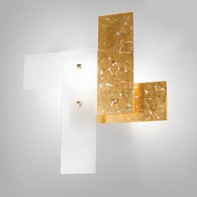 Applique SV-BOOGIE STYLE E27 LED 50x50CM vetro foglia oro argento rame lampada parete soffitto interno