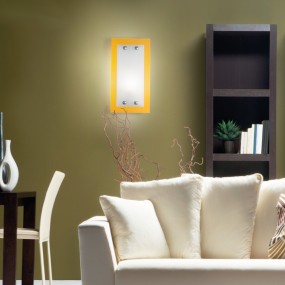 Applique SV-BASIC COLOR 4222 E27 LED 38CM rettangolare moderna lampada parete soffitto vetro colorato interno