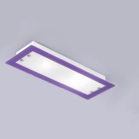 Plafonnier SV-BASIC COLOR 4223 E27 LED 60CM rectangulaire moderne lampe murale plafond couleur verre intérieur