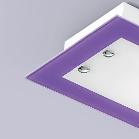 Plafoniera SV-BASIC COLOR 4223 E27 LED 60CM rettangolare moderna lampada parete soffitto vetro colorato interno