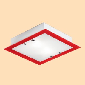 Plafonnier SV-BASIC COLOR 4225 E27 LED 30CM carré lampe moderne plafond plafond mur vitrail intérieur