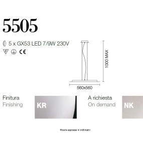 Sospensione SV-INCOLOR 5505 GX53 LED 9W vetro colorato quadrata lampada soffitto monoemissione moderna interno