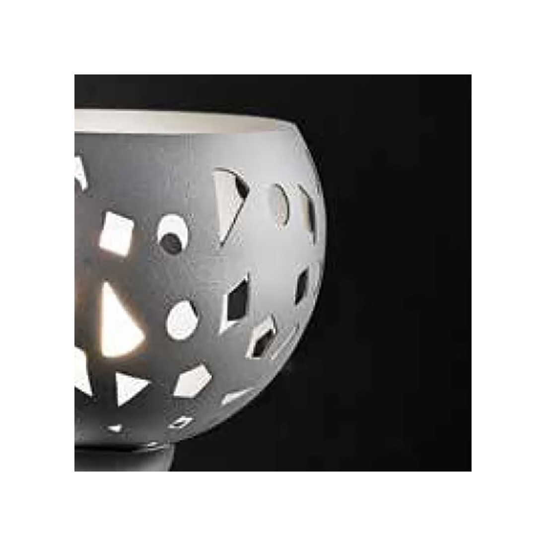 Piantana IL-GEO TE C1 E27 LED 173H metallo bianco grigio sabbia lampada terra moderna mezza sfera traforata interno