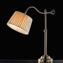 Abat-jour classica Illuminando BRIDGE LU LED lampada tavolo snodabile metallo brunito paralume stoffa pieghe interni E27