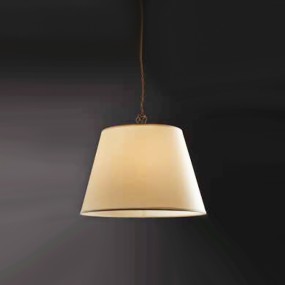 Lustre classique Illuminando STREET SOFT SP 35 LED suspension parchemin ivoire tressé métal bruni intérieur E27
