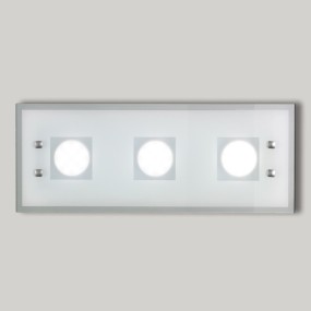 Moderne rechteckige Wandleuchte aus extra klarem, glänzend weißem Glas. LED.