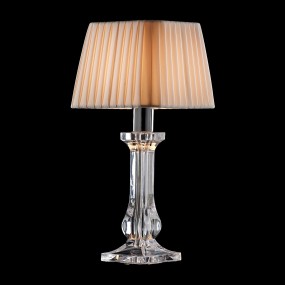 Abat-jour classica Illuminando SOFIA LU P LED lampada tavolo acrilico trasparente paralume plissettato quadrato tessuto E27