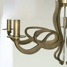 Lustre LM-2001 6 E14 classique LED décoré intérieur en métal feuille suspension suspension