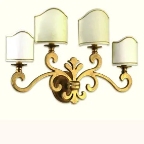 Applique BA-SILVY AP4 E14 LED ottone invecchiato lampada parete classica rustica multiluce interno