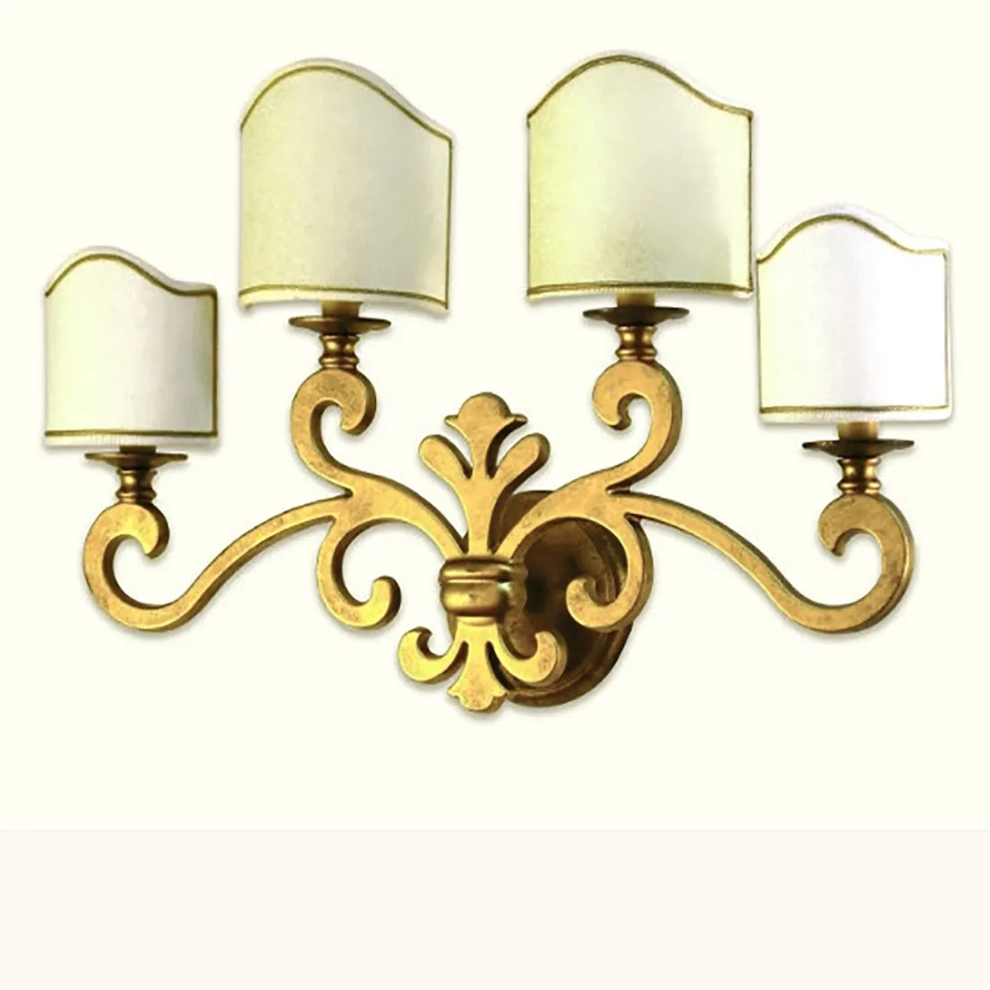 Applique BA-SILVY AP4 E14 LED ottone invecchiato lampada parete classica rustica multiluce interno