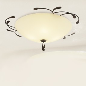 Plafoniera classica LAM 1910 PL 40 E27 LED metallo vetro lampada soffitto