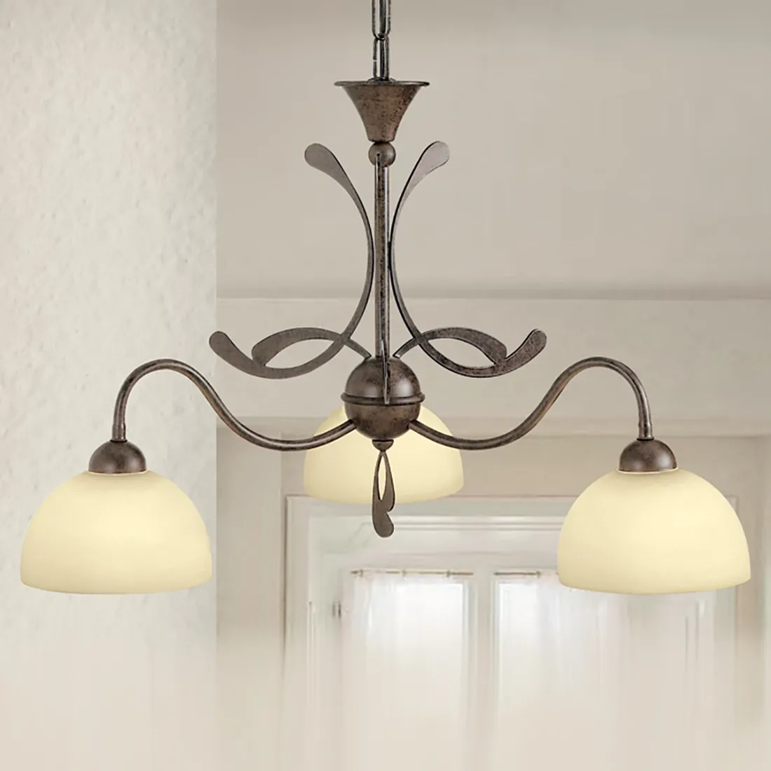 Suspension LM-1910 E14 LED classique lustre multiluce métal verre intérieur