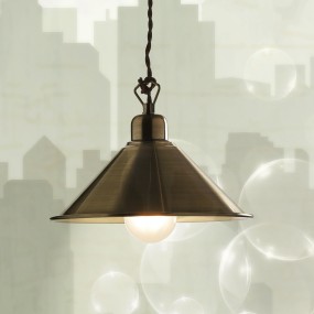 Lampadario rustico Illuminando STREET SP LED sospensione metallo brunito calata treccia marrone interni E27