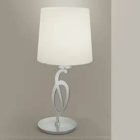 Abat-jour LM-2000 1LT E27 100W vetro soffiato bianco lampada tavolo classica metallo decorato interno