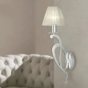 Applique LM-2000 E14 LED metallo paralume organza lampada parete classica interno