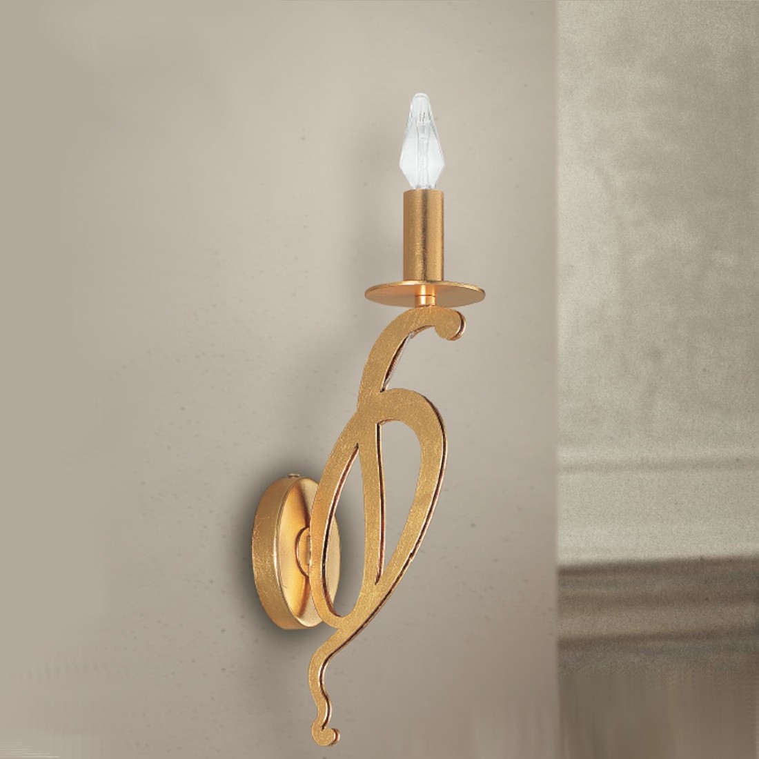 Applique murale classique LM-2001 E14 LED en métal doré à la feuille d'or applique murale intérieure Applique murale classique LM-2001 E14 LED en métal doré à la feuille d'or applique murale intérieure