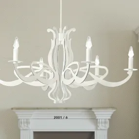 Lustre LM-2001 6 E14 classique LED décoré intérieur en métal feuille suspension suspension