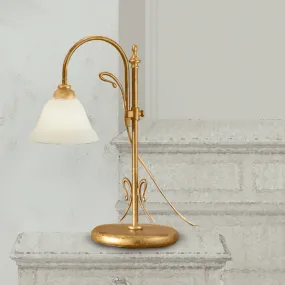 Abat-jour LM-2383 E14 40W lampada tavolo classica vetro metallo interno