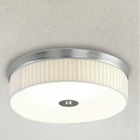 Plafoniera LM-6985 E27 LED classica metallo tessuto plissettato lampada soffitto interni