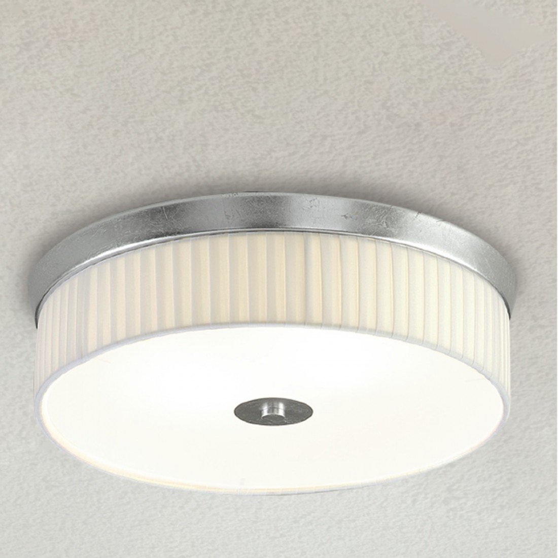Plafoniera LM-6985 E27 LED classica metallo tessuto plissettato lampada soffitto interni