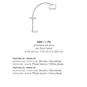 Lampadaire LM-6985 E27 LED grand arc en métal classique dimmable lampadaire plissé intérieur