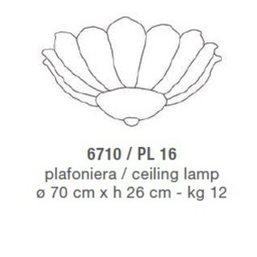 Plafoniera LM-6710 E14 LED classico vetro graniglia murano lampada soffitto interni