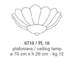 Plafonnier LM-6710 E14 LED classique plafonnier en verre de Murano grain intérieur