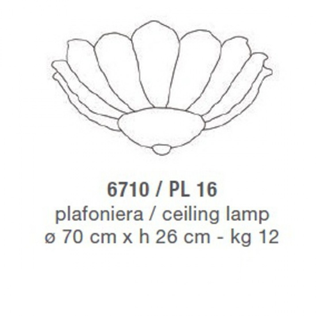 Plafoniera LM-6710 E14 LED classico vetro graniglia murano lampada soffitto interni