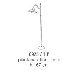 Lampadaire LM-6975 1P E27 Led plat réglable lampe classique rustique rustique intérieur en métal bruni