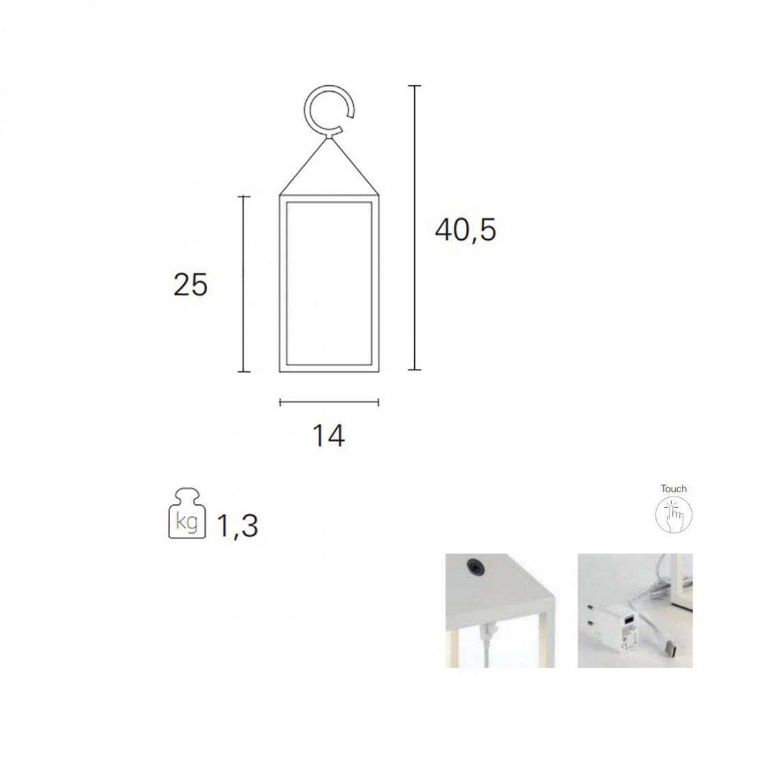 Lampada appoggio PN-JOY 2.2W LED 190LM 3000°K IP54 batteria touch alluminio lanterna terra tavolo esterno interno