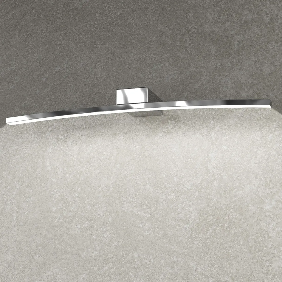 TP-CURVED 1152AP 6W Applique murale à LED 730LM 50CM Lampe en métal chromé brillant Miroir mural carré intérieur monoémission