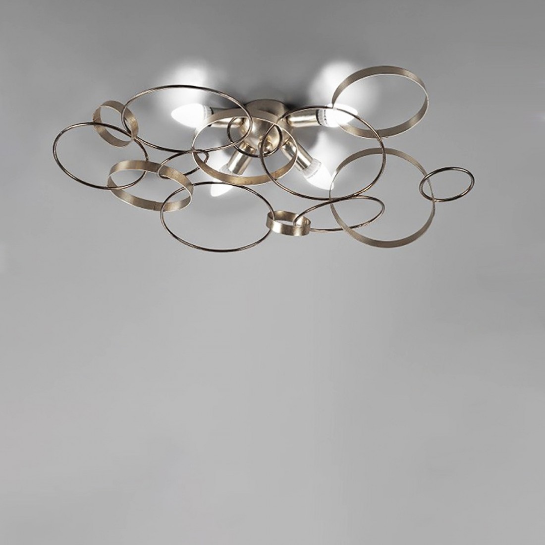 Plafoniera LP-CERCHI E14 30W moderna lampada soffitto parete metallo